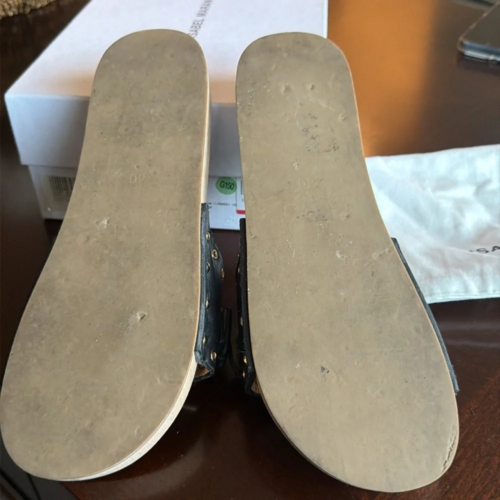 Isabel Marant Jaso Black Leather Women's Sandals size 40 - Picture 5 of 5